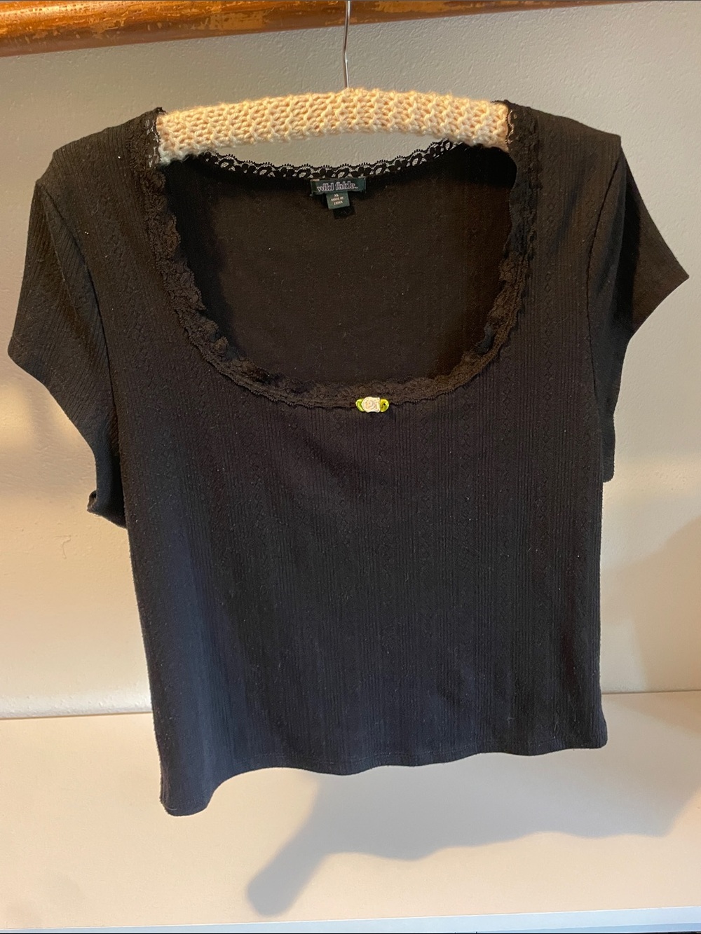 Wild Fable Lace Trim Crop Top